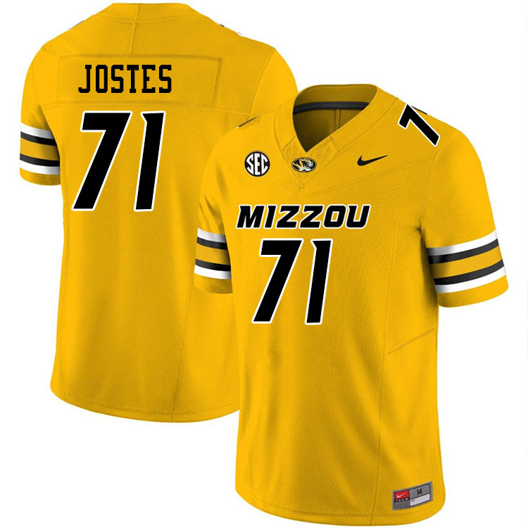 Men #71 Ryan Jostes Missouri Tigers College Football Jerseys Stitched-Gold